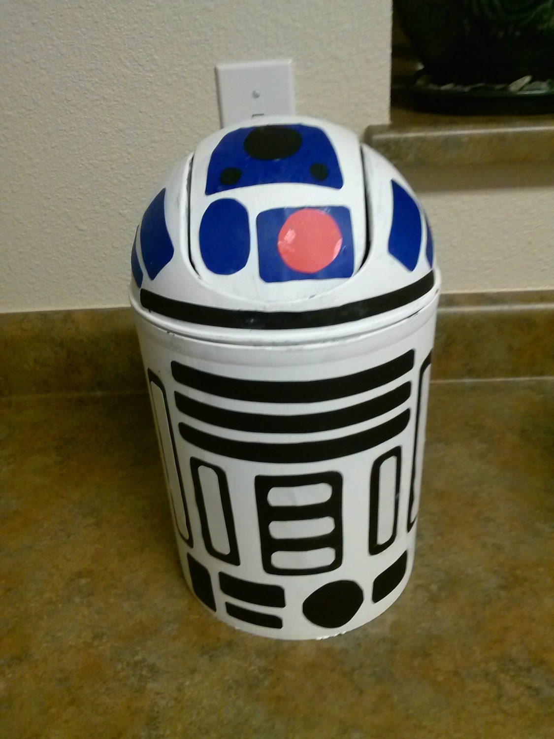 R2D2 Trash Can Bathroom Bedroom Office Decor by GeekyGirlyGlitter