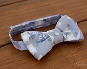 Toddler Boy Bowtie Christmas Grey Yellow Snowflake Sparkle