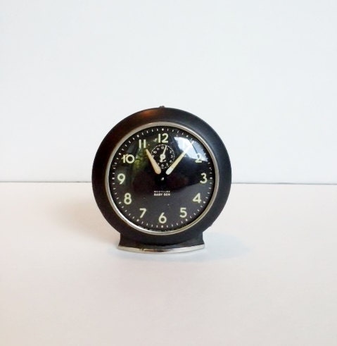 Vintage Westclox Baby Ben Clock Black Decorative