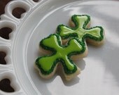 1 Dozen St. Patrick's Day Shamrock Decorated Sugar Cookies- Organic