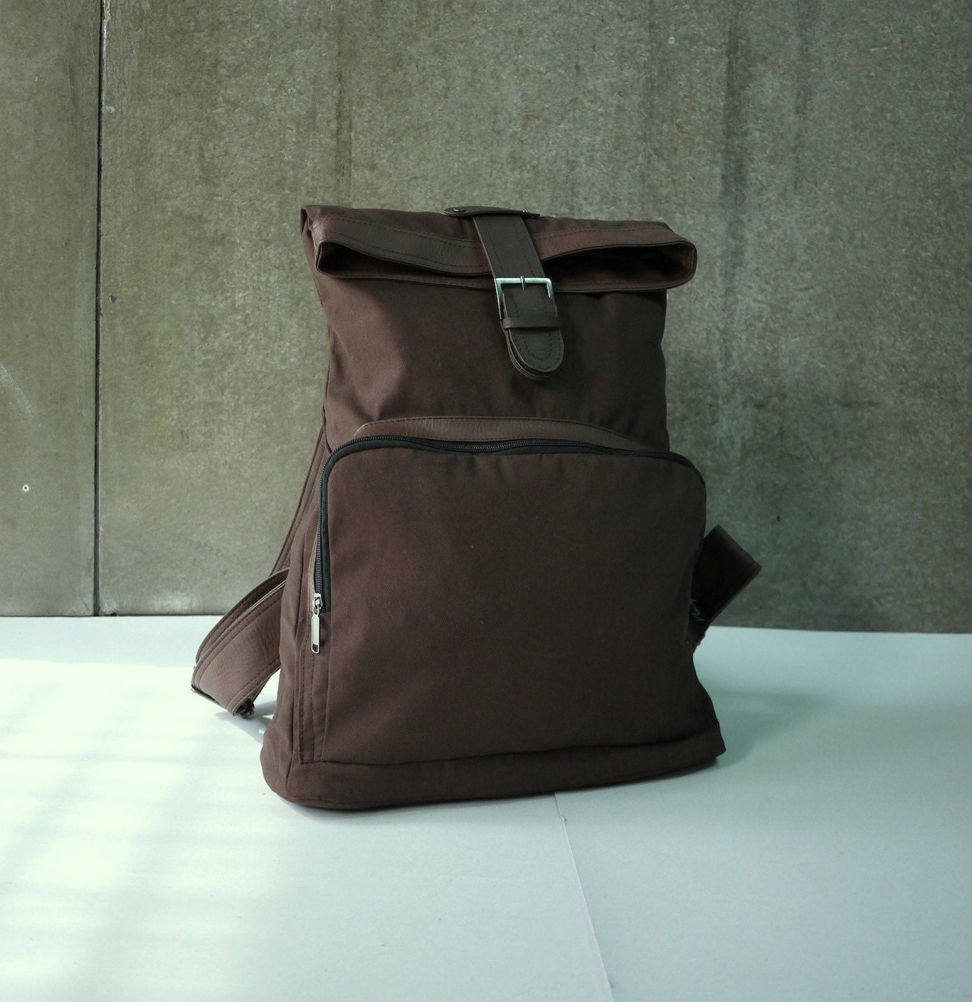 Dark Brown Cotton Canvas Men Women Bag, Backpack, Travel Bag, Rucksack, Messenger, Laptop, Tote, All Purpose Bag, Gifts - BP004