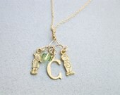 SPRING SALE -  Mommy / Grandmother Necklace, Gold filled pendant, Birthstone necklace, New mommy, Personalized, Handmade.