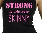 Strong is the new Skinny Crossfit Bella Racerback Tank Top fitness gym womens S - XL B-067