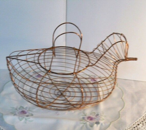 Vintage Copper Wire Egg Basket by montanatreasures4u on Etsy