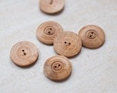Vintage Buttons - Aged Wood Buttons, Natural Rustic Buttons - Set of 6 - OldTimeStories