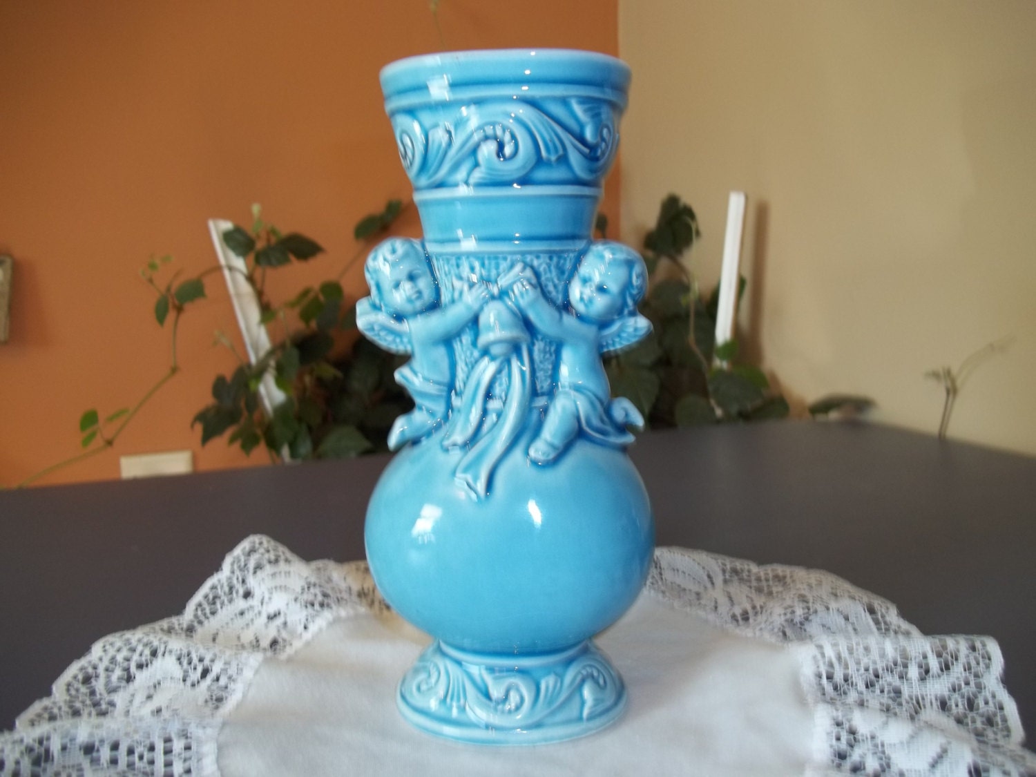 SLazyB1952 vintage vase Cupid Etsy Japan on cupid  Norleans by Vase Blue