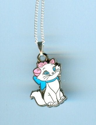 Cute MARIE CAT from The Aristocats Charm Pendant & Necklace J962