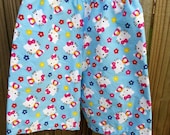 Hello Kitty Pajama Bottoms, 5T Girls Lounge Shorts, Blue and Pink Hello Kitty fabric