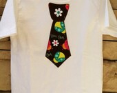 Children's Appliquéd Tie Shirt. Made to Match. Custom made tie for boys. Any fabric, baby size 6 month thru children XL