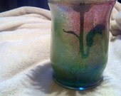 Amber glass vase