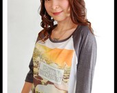 NWT Led Zeppelin Vintage Retro Punk Rock Style 3/4 Sleeve T-Shirt Handmade Women S, M, L
