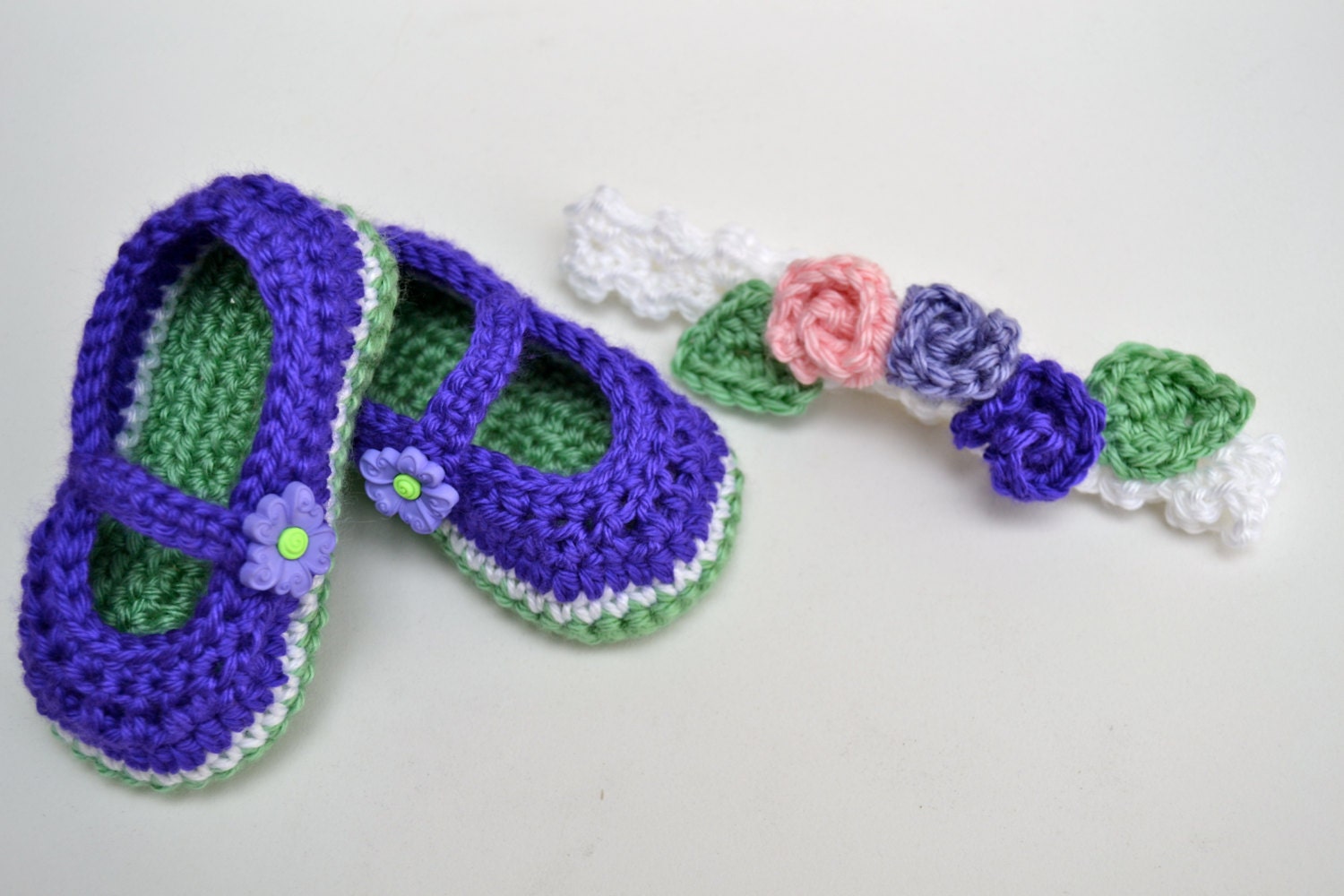 Baby Mary Jane's and Three Rosebud Headband Set, baby booties, baby sandals, baby shoes, baby booties and headband, baby girl outfit