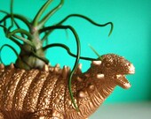 Tillandsia Planter Gold Dinosaur // Air Plant Dinosaur Pot