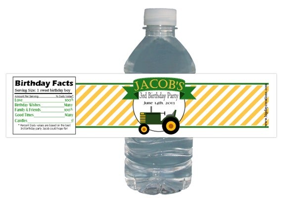 Tractor Party 15 Waterproof Bottle Labels Customized John Deere Birthday Party Baby Shower Il_570xn