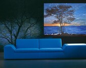 ORIGINAL Brown tree Oil Painting Landscape Painting Canvas art on gallery wrap canvas Ready to hang by Lucia, 50 x 40 cm