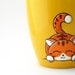 Cat - mug - cup - coffee - yellow - orange - hand painted