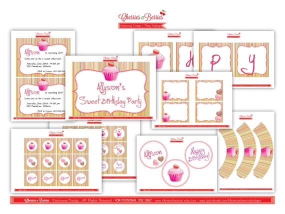 Cupcake Birthday - Printable Collection Il_570xn