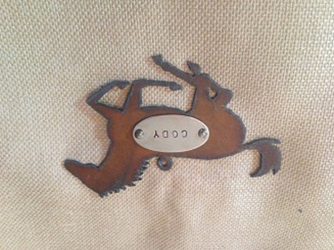 Rusted Recycled Metal Custom Personalized Horse Ornament or Magnet