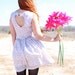 Total Eclipse of the Heart- lilac and white cotton dress with cut out back