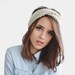 Ecru headband, ear warmer / Hand knitted