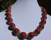 Handmade Statement Necklace...Red Sea Sponge Coral and Bali Silver...Enter... NEWYEAR2013..  for a limited time 13% discount.
