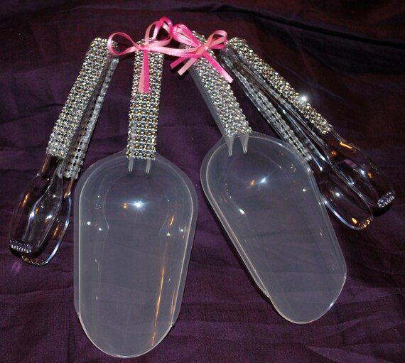 Wedding Day Candy Buffet Serving Set Covered W/ Sparkle Bling