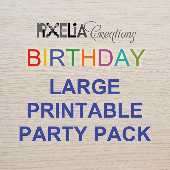 Birthday. Large printable party. Made to match to any invitation designs in my shop Il_570xn