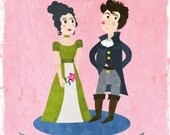 Pride and Prejudice's Happy Couple---Elizabeth and Darcy Art Print