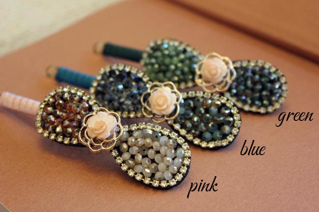 fascinator/handmade beaded bow/crystal/flower/hair snap clip/ birthday gift/wedding bridal hair accessaries/headpiece/prom/cocktail