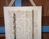 Hanging JEWELRY ORGANIZER Fabric Covered Board 20 x 24 Necklace Hanging Storage Wall Display