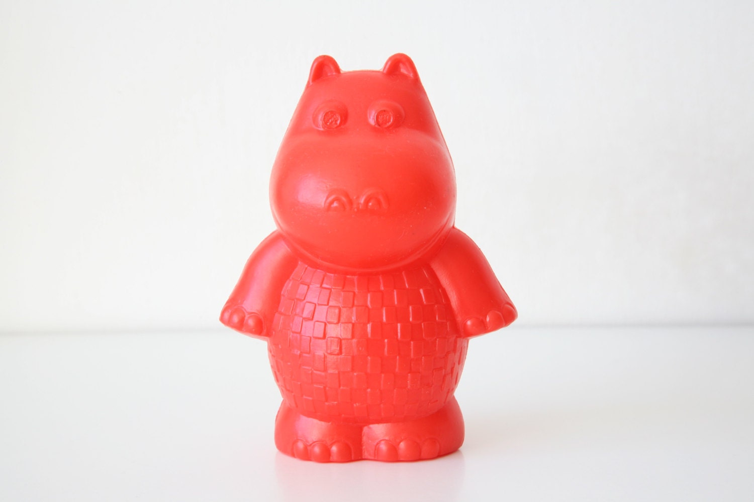 Vintage Soviet Russian Toy Red Hippo - TwoRedSuitcases