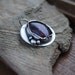 Sterling Silver Pendant With Purple Stone Bezel and Metal Bead accent with Patina