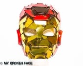Iron Man... LED Masquerade Mask made with Broken Mirrors, painted a mix of Candy colors