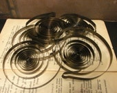 Set of Five Vintage Alarm  Clock springs Large movement Springs -- steam punk -- altered art -- mixed media -- assemblage -- CP 01