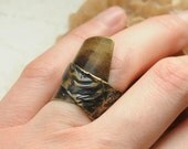 Hand crafted with love, unique brass ring, original pattern & shape, great for Valentine's day