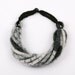 knitted necklace-knitted jewelry in gray, white,black