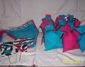 Party Banner Bunting Favor Bags Cup Cake Toppers Fabulous Girly High Fashion Zebra Hot Pink Turquoise Shoes High Heels Modern Chic
