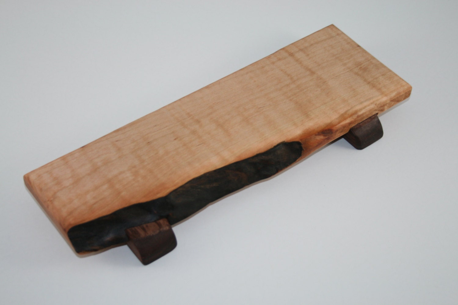 Small Footed Serving Tray, Small Footed Cutting Board, Natural Edge, Handmade
