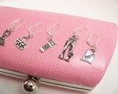 Crochet / Knitting Removable Stitch Markers, Set of 5 Row Markers,