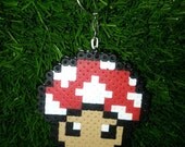 Mario's Perler Red Mushroom Keychain or Necklace
