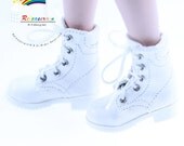 Leather Lace-Up Martin Boots Shoes White for 12" Tonner Marley Wentworth, Agnes Dreary, Pullip's Boyfriend Taeyang dolls
