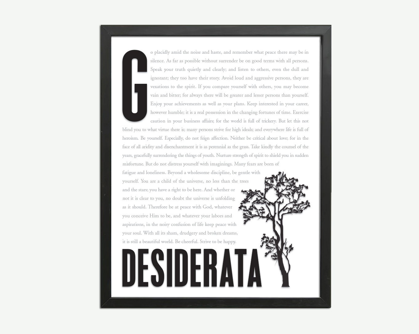 Desiderata by Max Ehrmann  - Art Print - Poster for Poetry and Literature Lovers - 8 x 10 Wall Decor