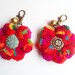 Bohemian Flower Pom Pom Key Ring Accessory
