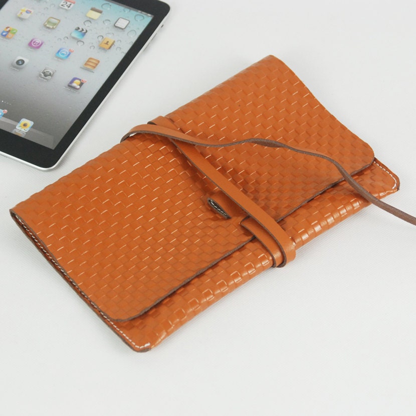 Travel Accessories   iPad retina / iPad Mini Leather Case Book Type Bag Foldable  Strap Closure with hanger Sleeve(922)