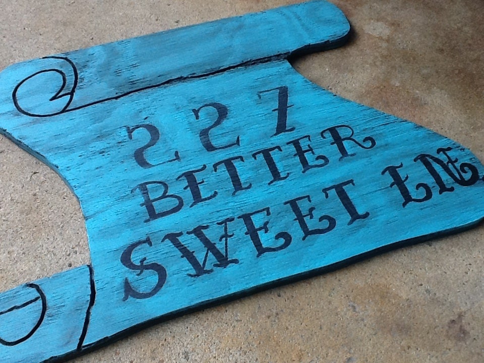 Custom home address sign beach house decor outdoor sign personalized painted wooden sign