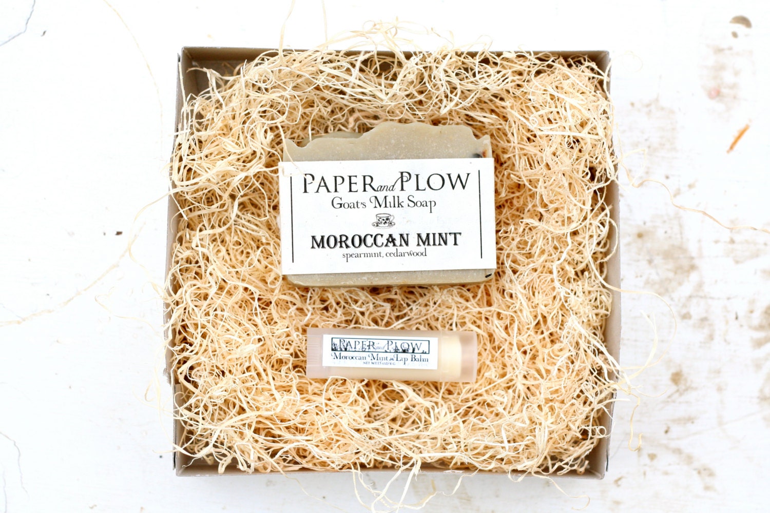 Moroccan Mint Soap and Lip Balm Gift Set - Natural, Handmade, Goat Milk Soap