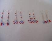 Jewelry Patriotic red, White, and Blue earrings made from Swarovski Crystals two and a half inches long. Four designs, you choose a pair.