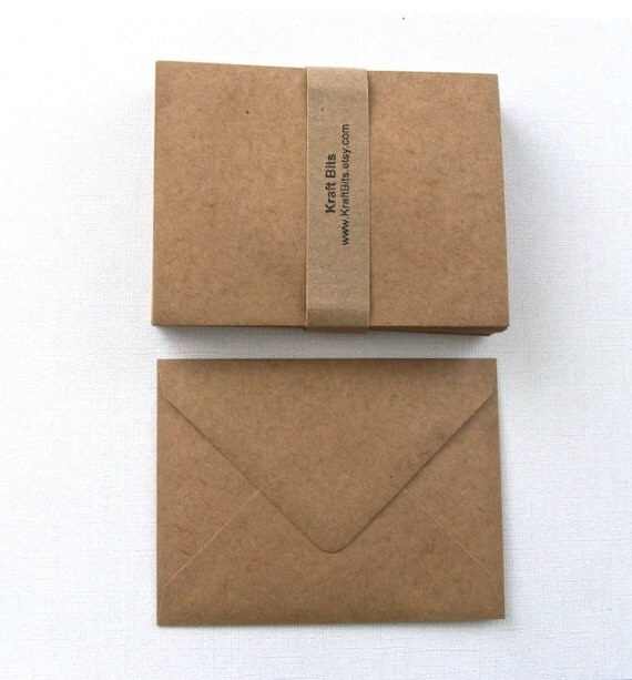 25 Pack A2 Natural Brown Kraft Euro Flap Envelopes by KraftBits