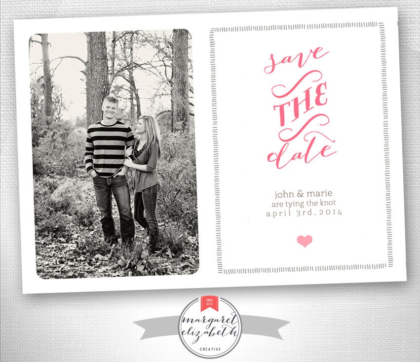 5x7 Save the Date Photo Card photography template