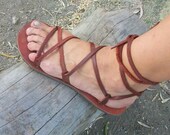 Leather Cord Sandals, womens and men adjustable lace up flat leather sandles made to order